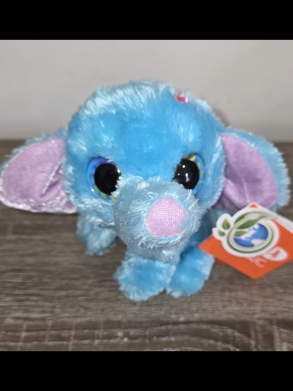 Wild Republic Plush Baby Blue Purple Elephant w/Sparkle Eyes 5